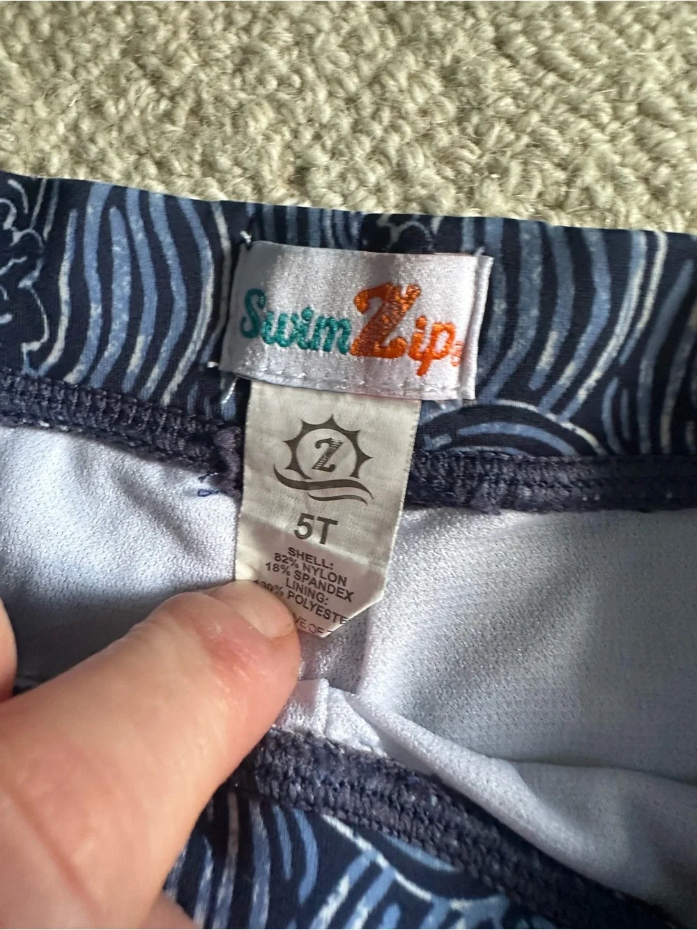 Boys Swim Zip Euro style Swim Trunks, 5T